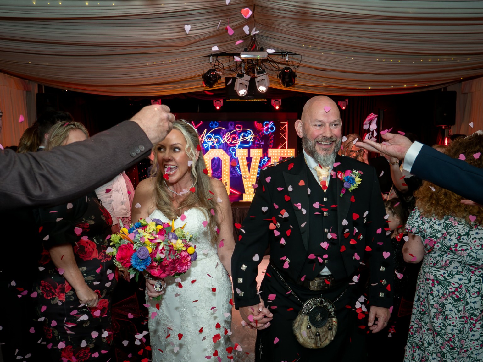Pat and Nicky Deakin celebrating their wedding at VIVA Blackpool